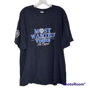 Vodka Most Wanted  Short Sleeve Tee Shirt Black 2XL Party College  Celebration